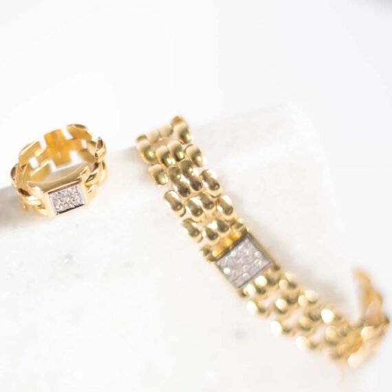 Set de pulsera y anillo de Oro 18k