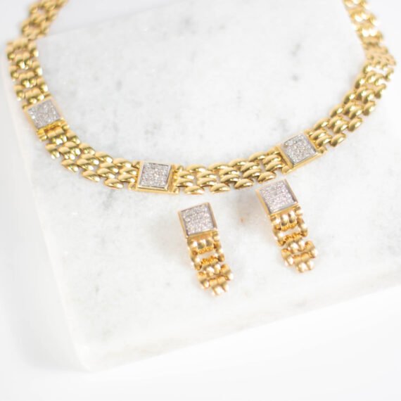 Set de gargantilla y aros de Oro 18k