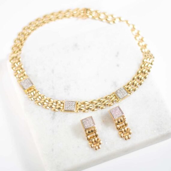 Set de gargantilla y aros de Oro 18k