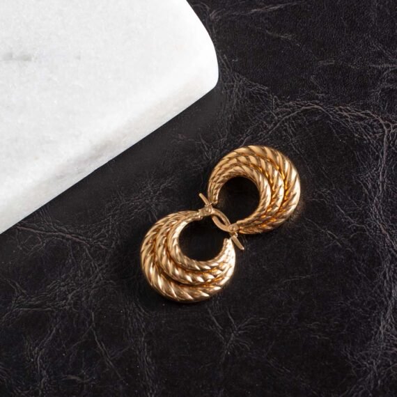 Aros colgantes de oro italiano 18k