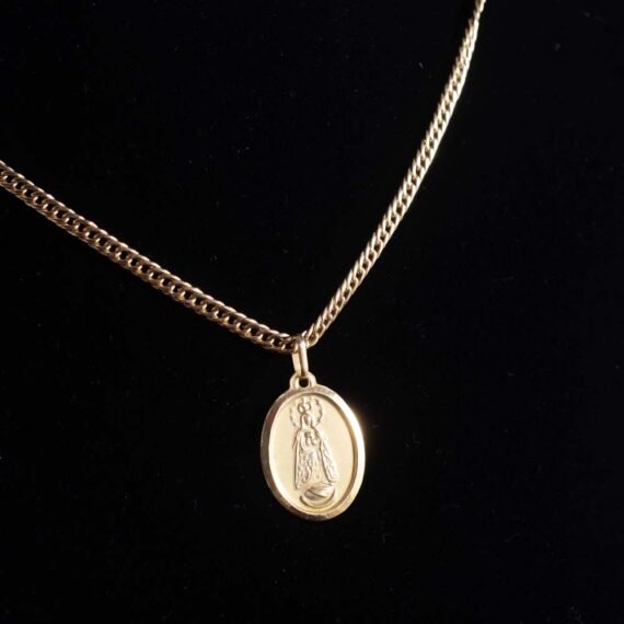 Collar de Virgen de Caacupé de Oro 18k
