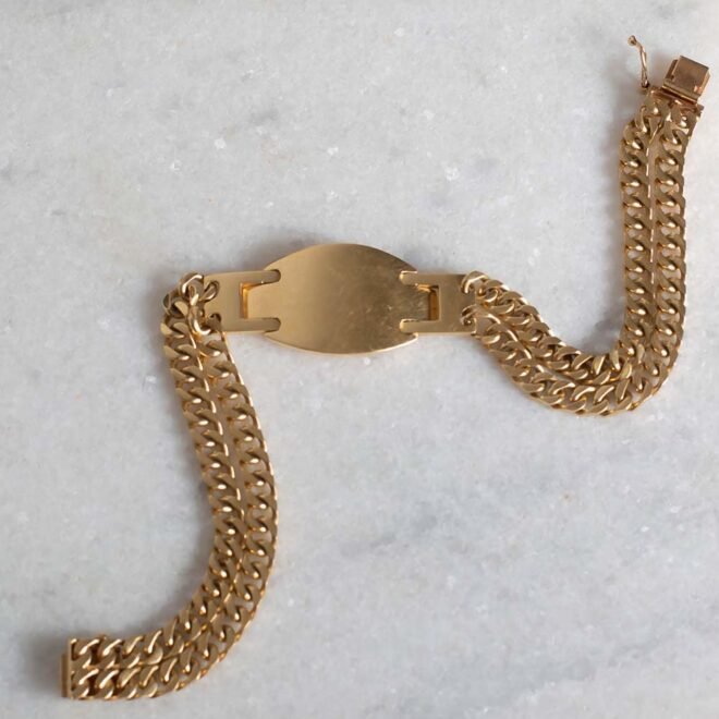 Pulsera de Oro 18k con placa maciza